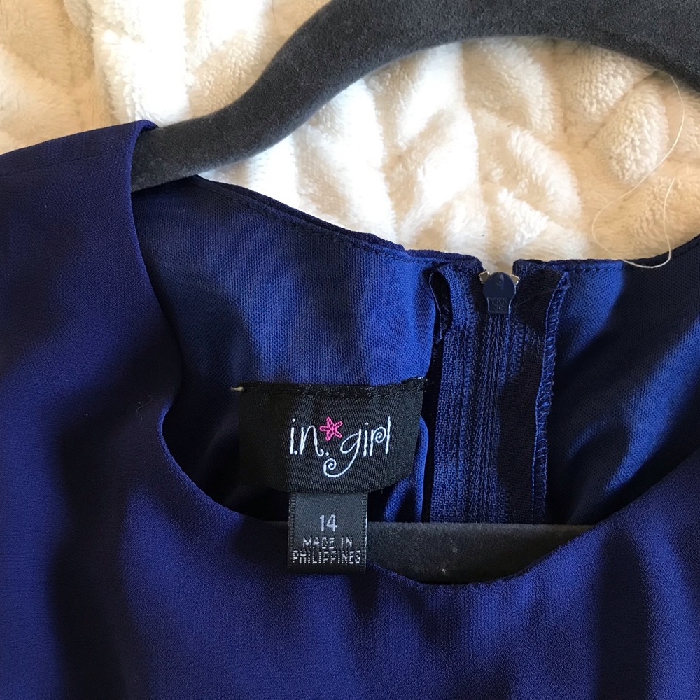 Navy Ruffled Dress - Picture 4 of 5